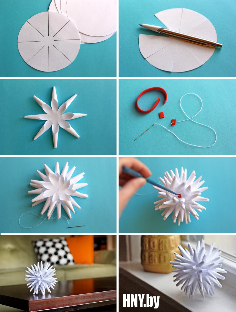 Делаем новогодние игрушки на елку из бумаги своим руками: звезда 3D
