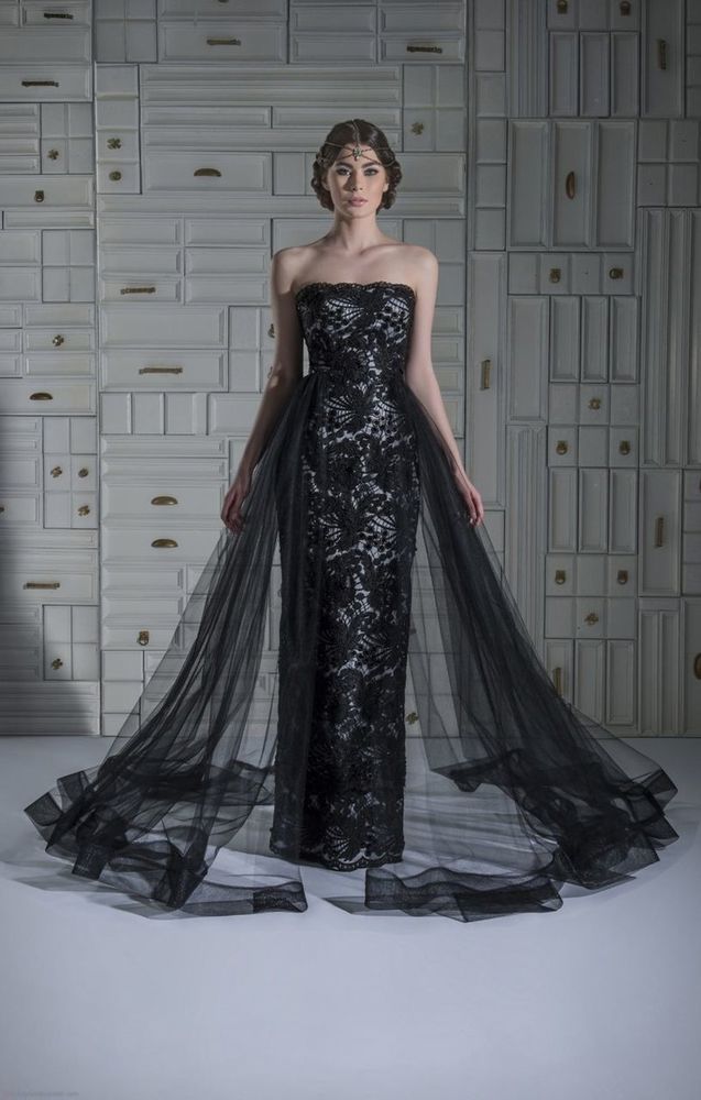 Чёрное свадебное платье — стильно, изящно, благородно, фото № 27