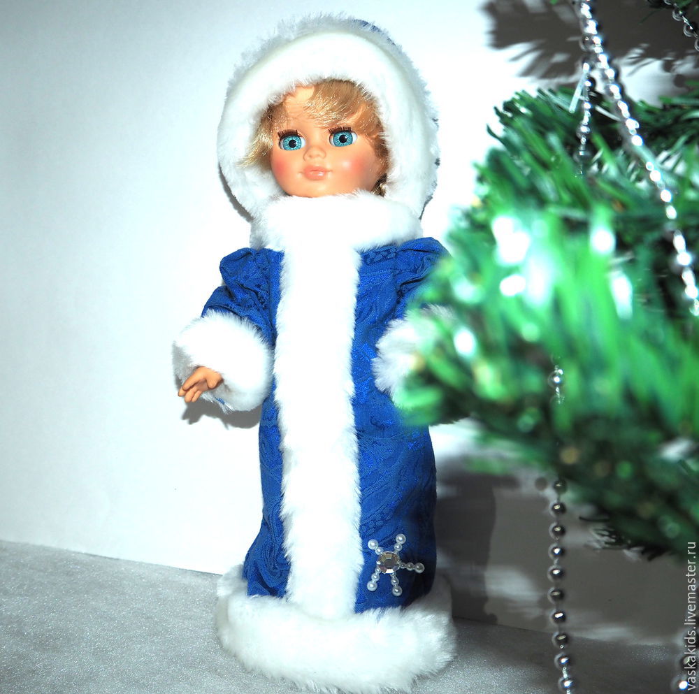Шьем наряд снегурочки к Новому году для куклы, фото № 48