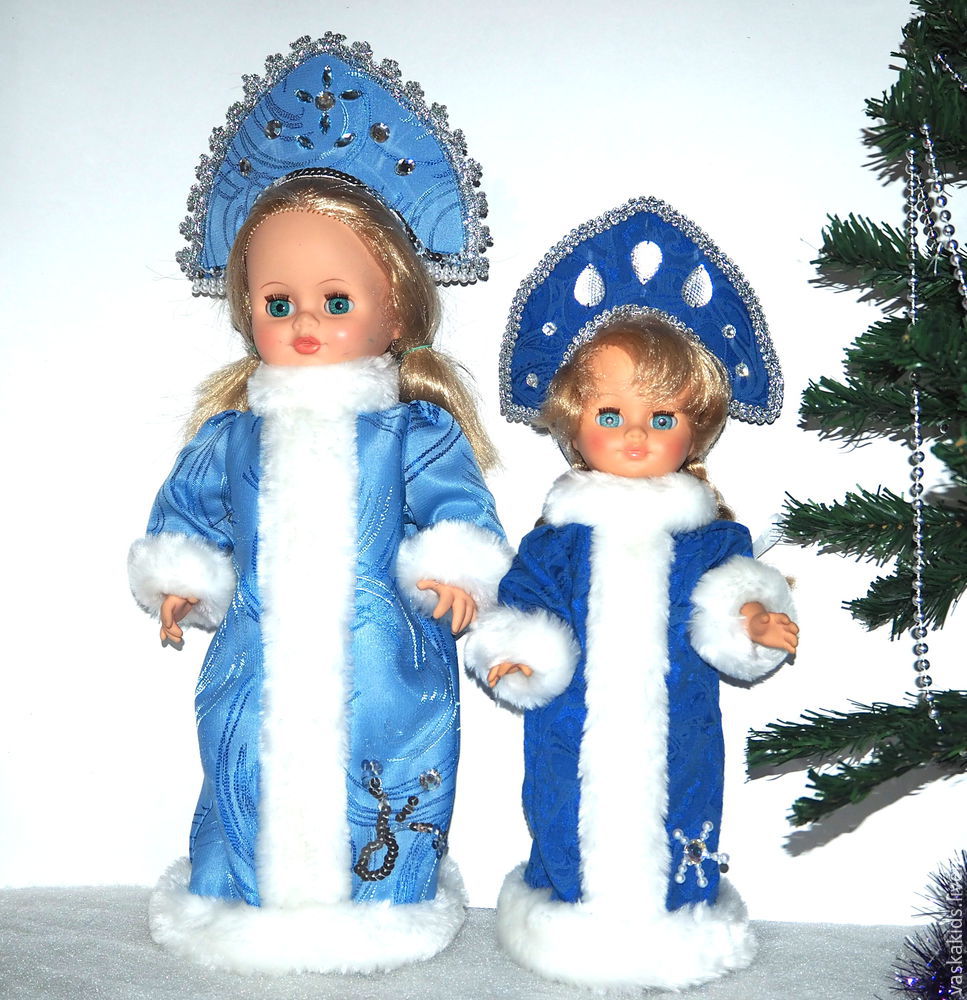 Шьем наряд снегурочки к Новому году для куклы, фото № 50