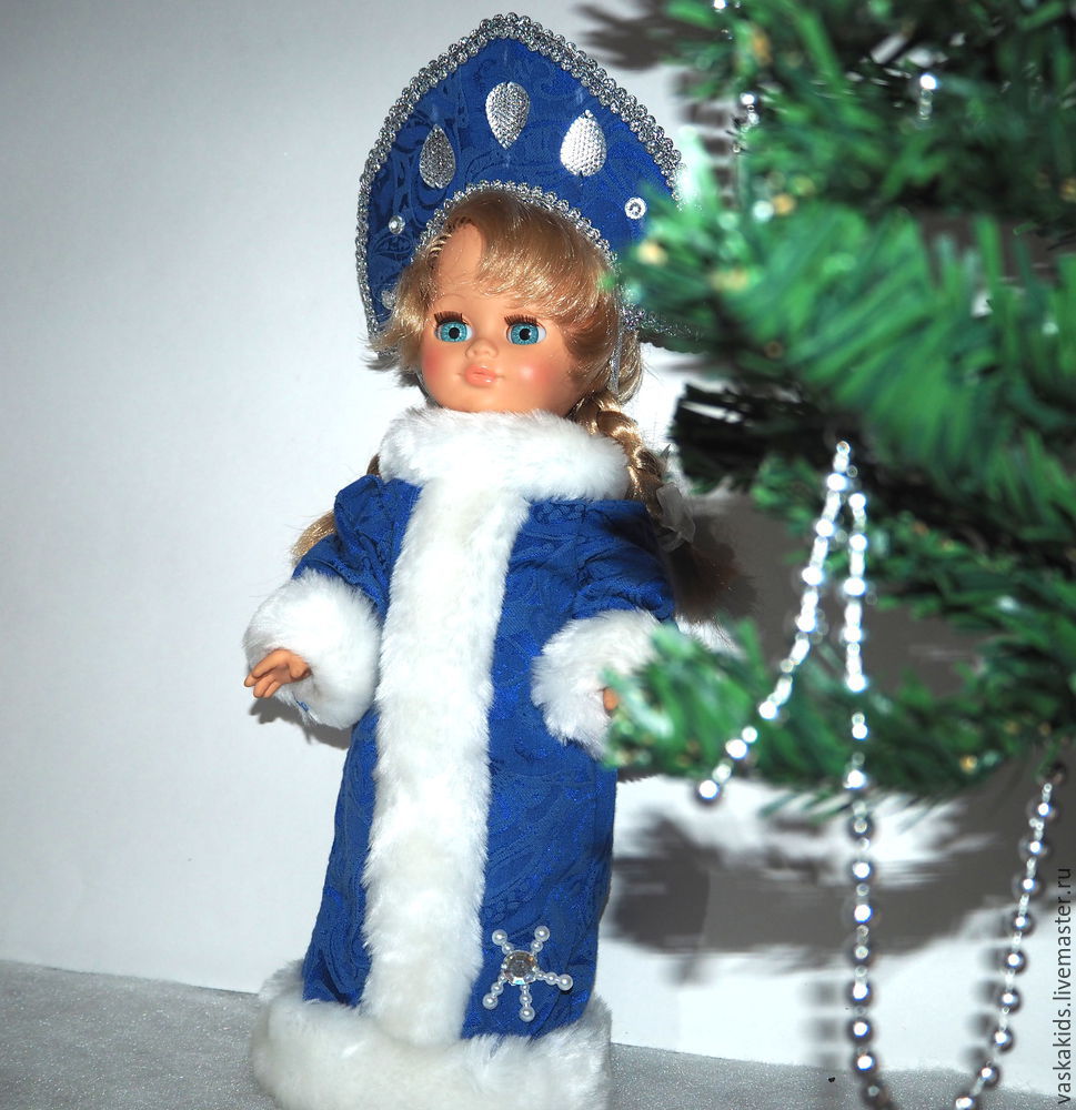 Шьем наряд снегурочки к Новому году для куклы, фото № 49