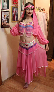 Женский восточный костюм розовый в прокат
