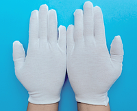 Белые перчатки из хлопка Оптом от 120 штук