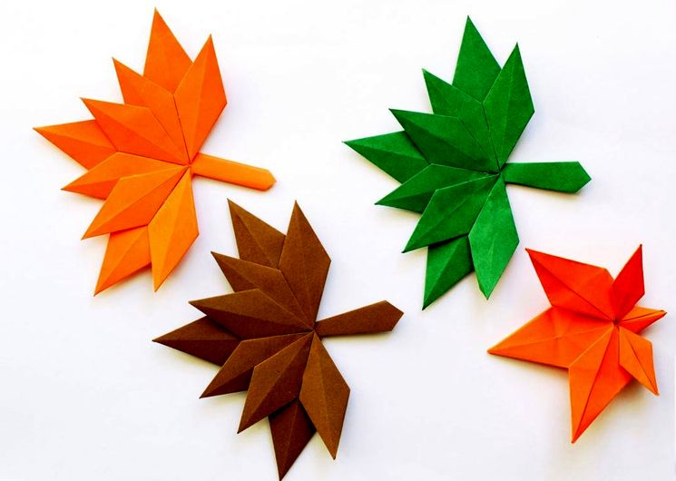 Делаем осенние разноцветные листья из бумаги из бумаги